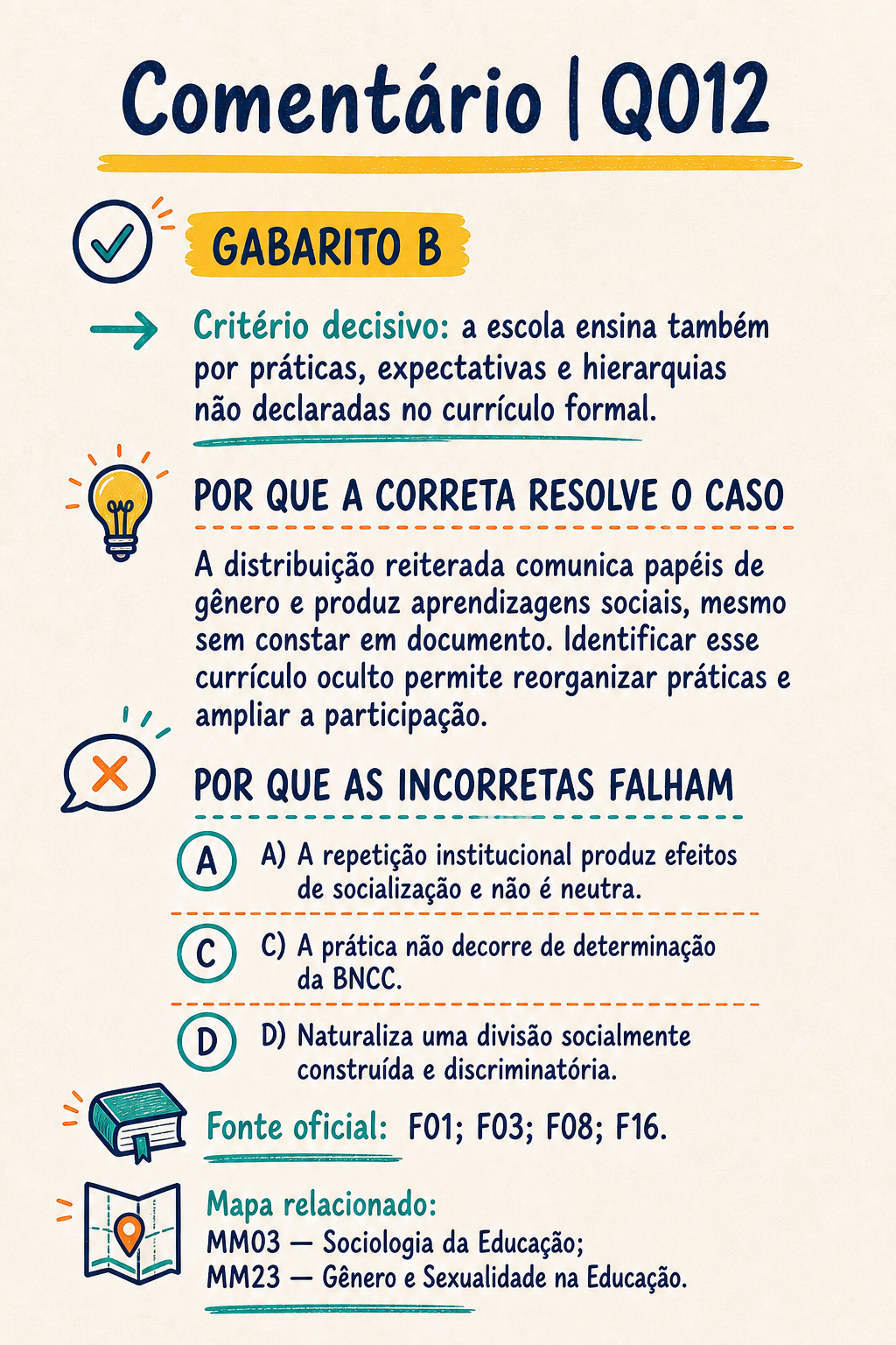 Comentário da pergunta Q012 com gabarito e critério decisivo