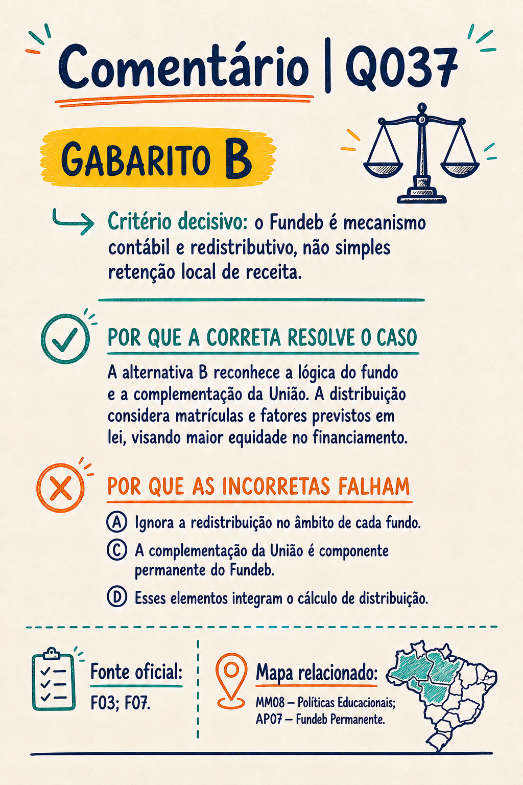 Comentário da pergunta Q037 com gabarito e critério decisivo