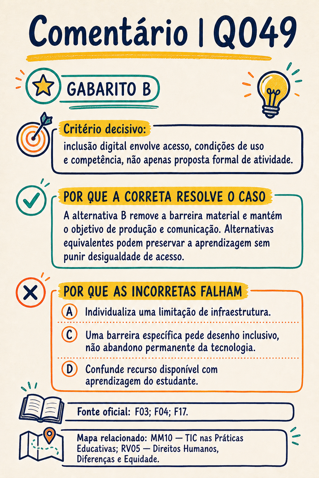 Comentário da pergunta Q049 com gabarito e critério decisivo