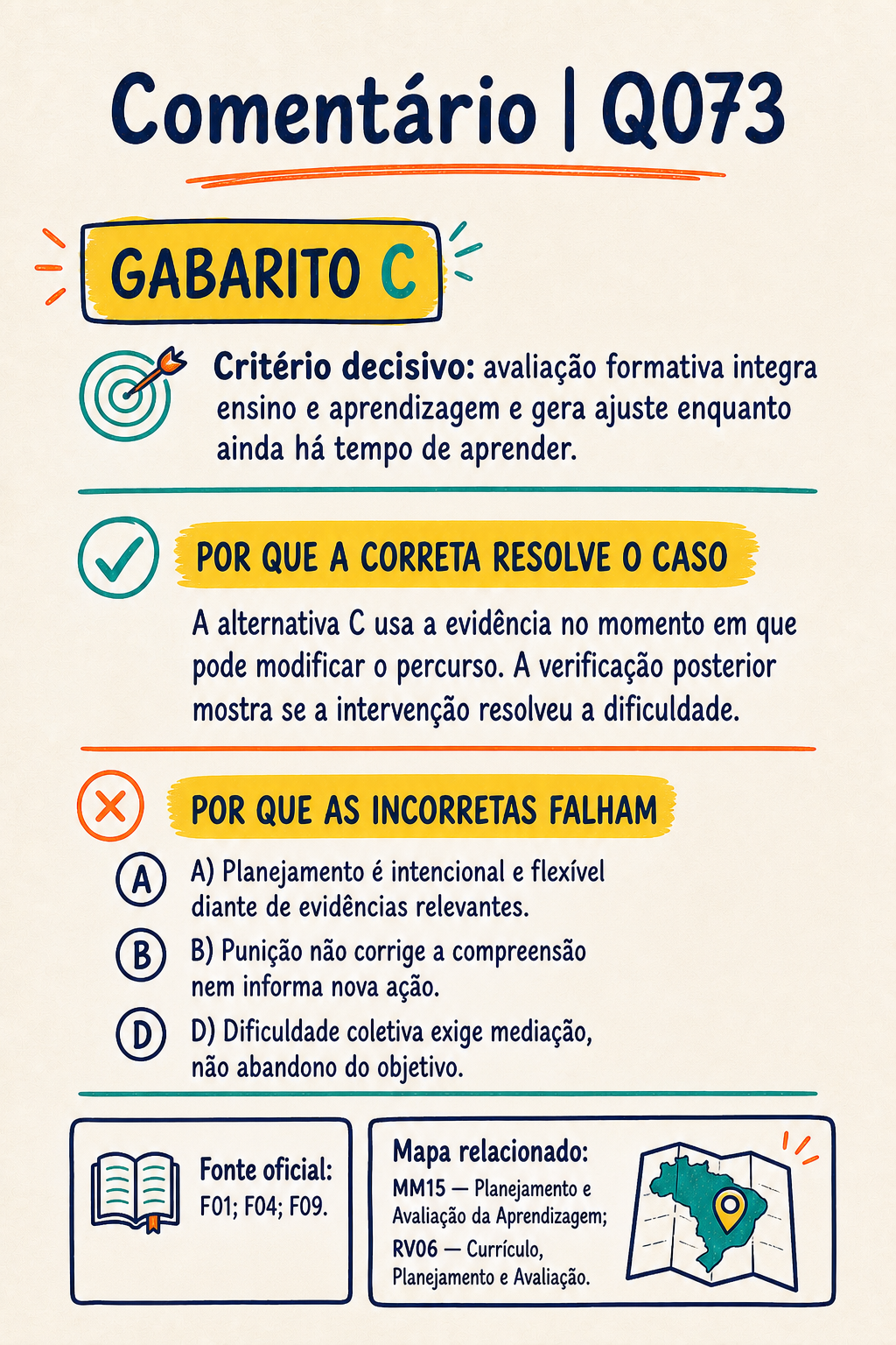 Comentário da pergunta Q073 com gabarito e critério decisivo